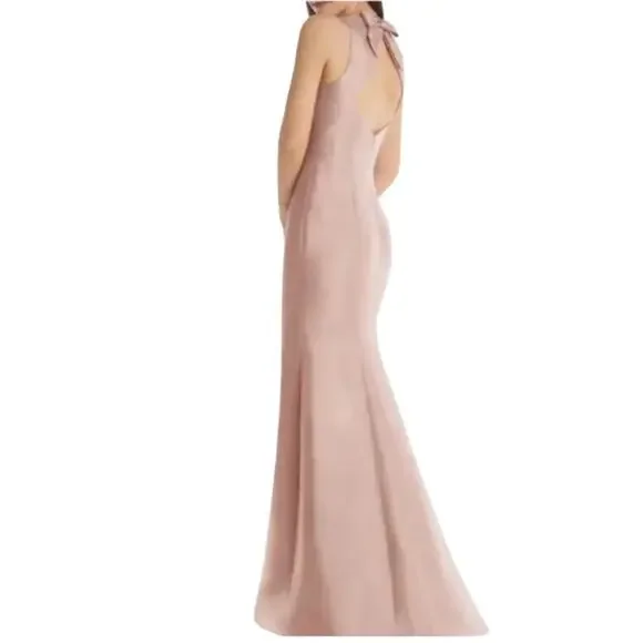 *Alfred Sung Jewel Neck Bowed Open-Back Trumpet Dress Toasted Sugar – 4 - Picture 4 of 15